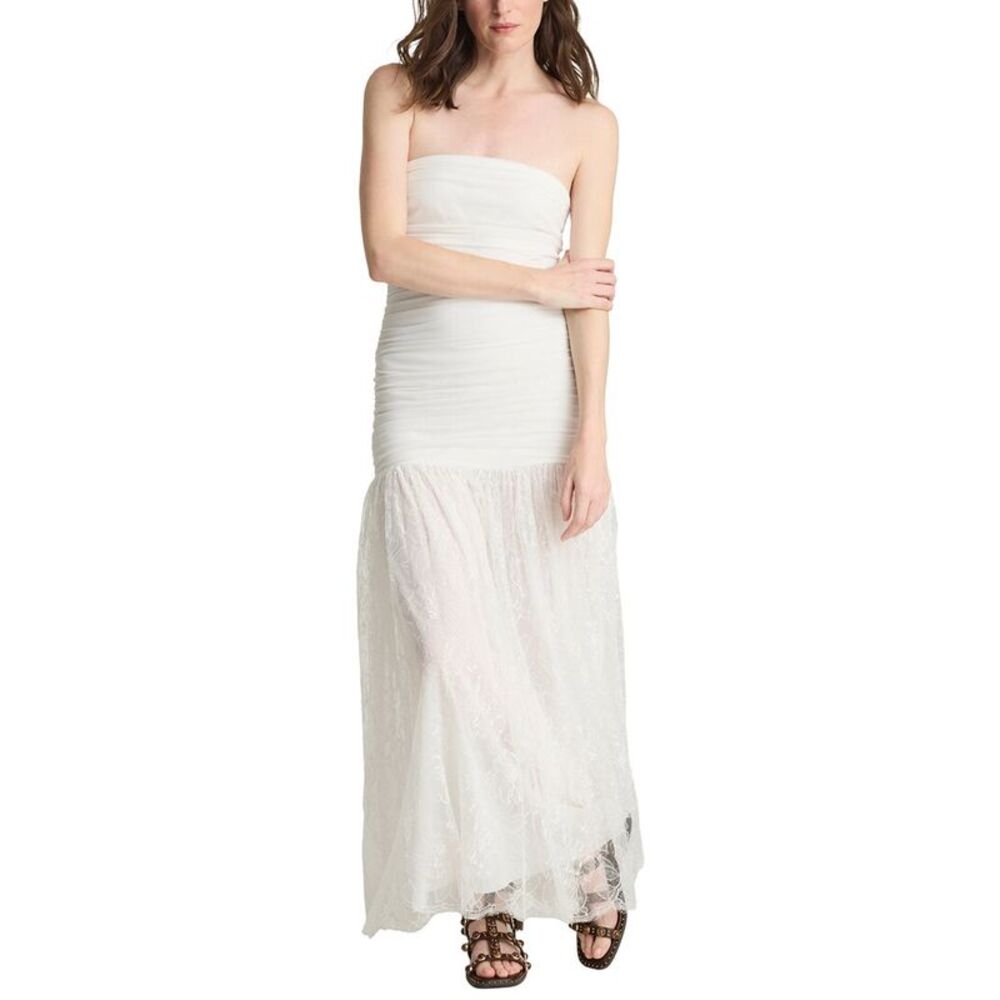 Kenneth Cole Womens Strapless Maxi Dress, White